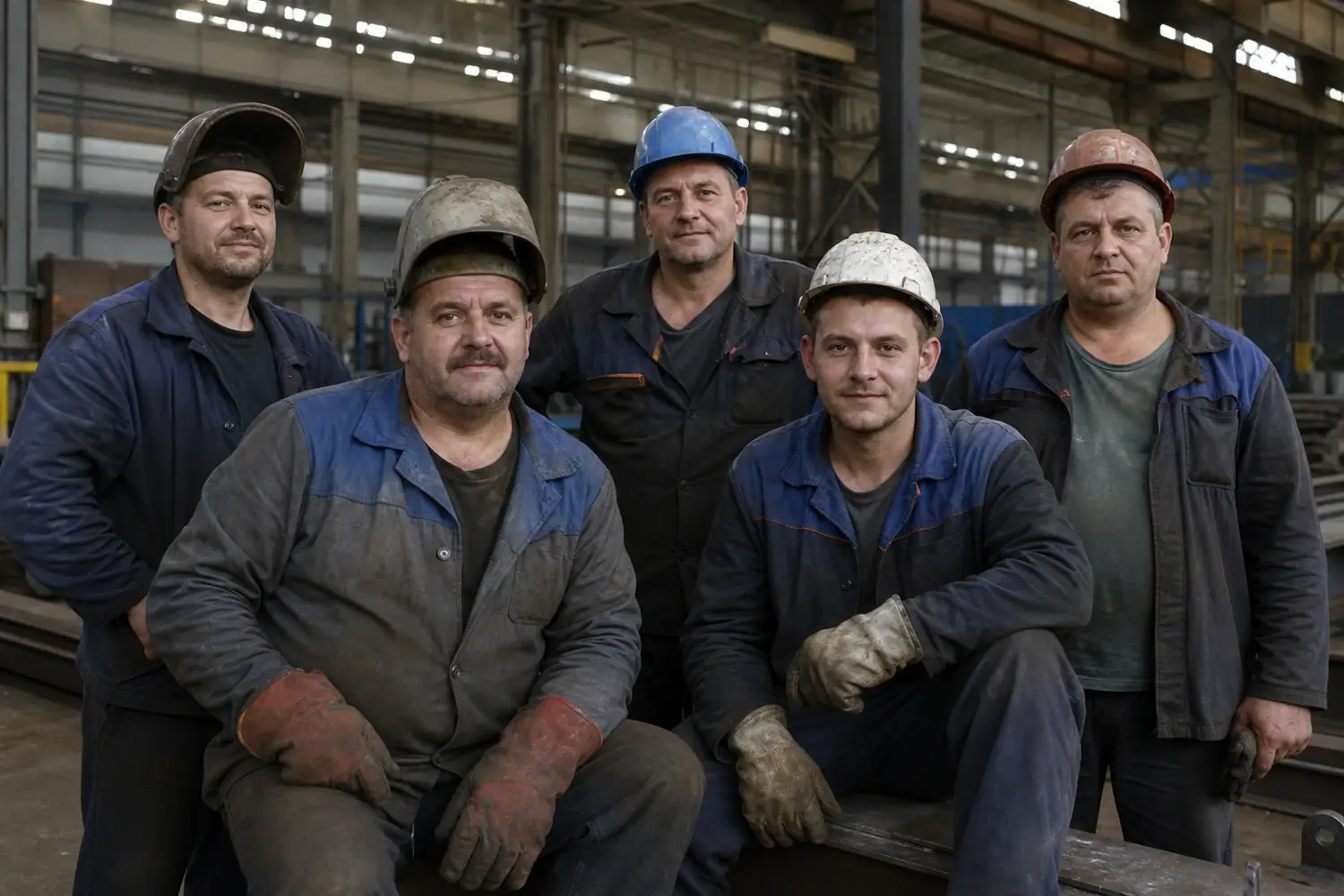 Polnisches Metallbau-Team bespricht technische Zeichnungen